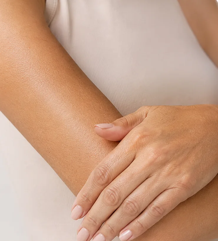 Peau uniformisée après application de PERMATAN®